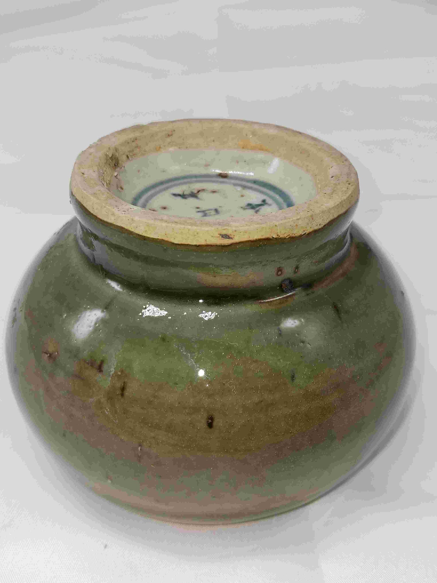 明萬曆綠釉青花富貴長春豆 1572-1620年 ( 2404045 )