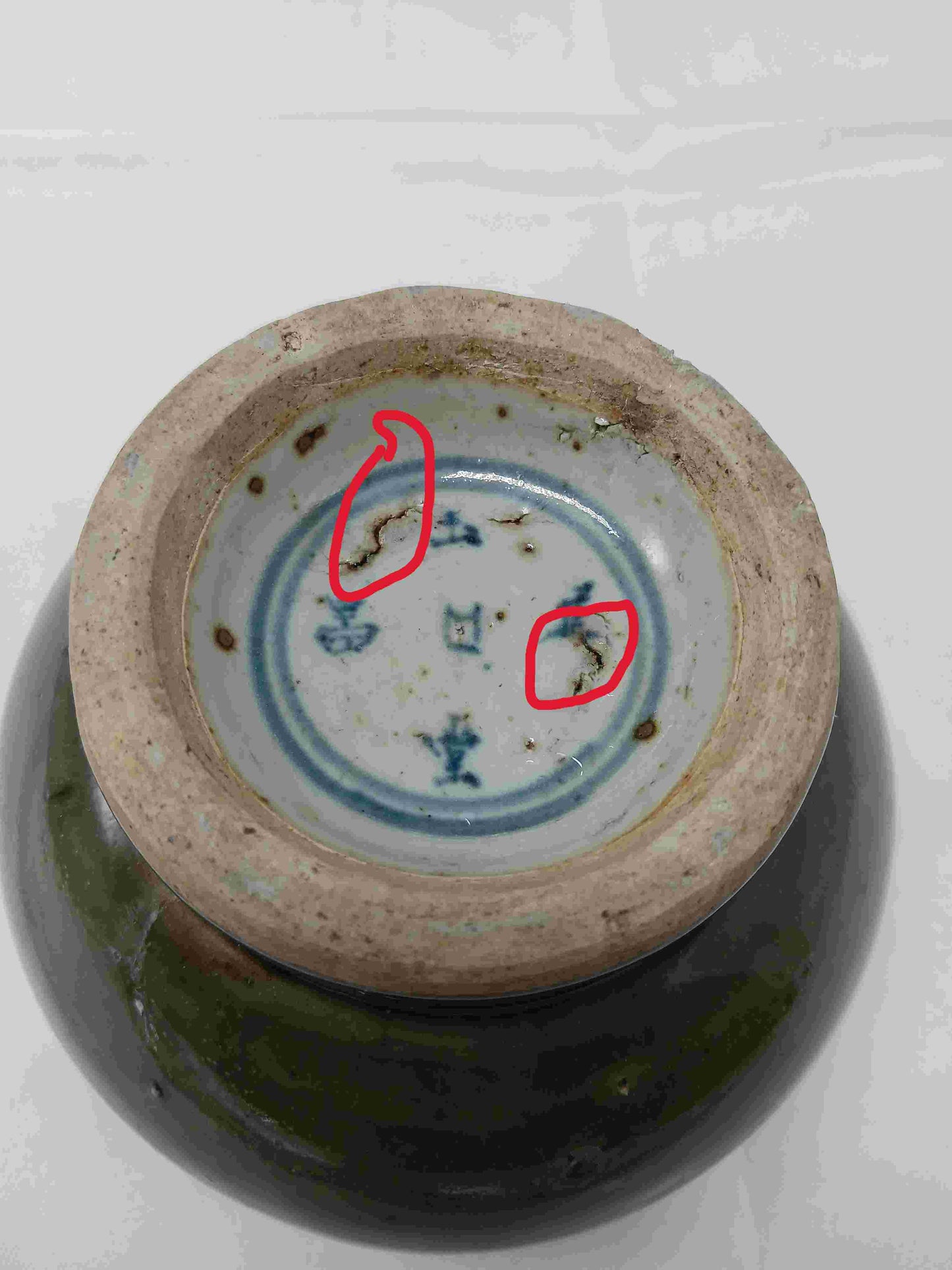 明萬曆綠釉青花富貴長春豆 1572-1620年 ( 2404045 )