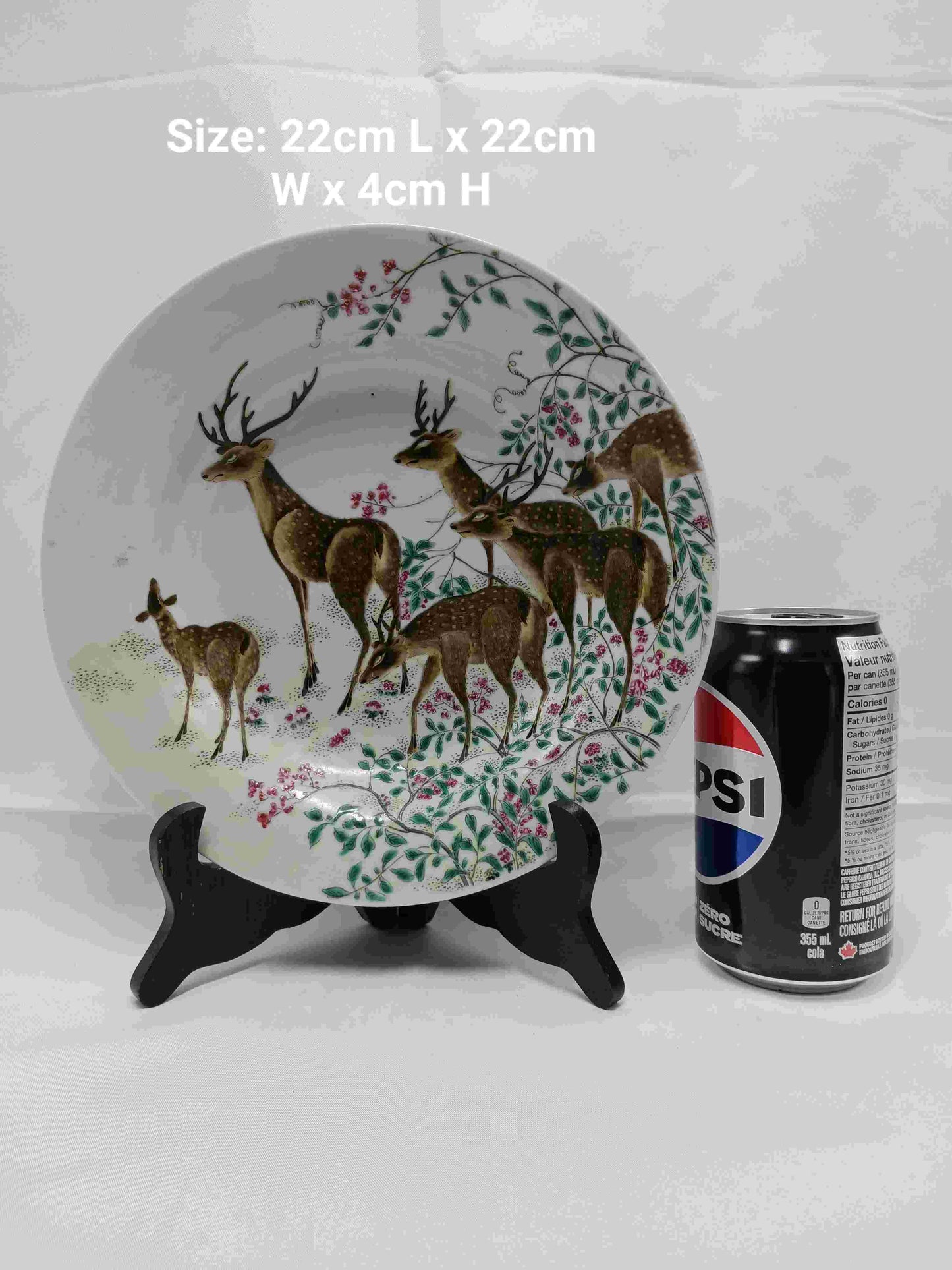 Qing Dynasty Xuantong new color (imitation enamel) six-deer pattern plate 1908-1911 (2406082)