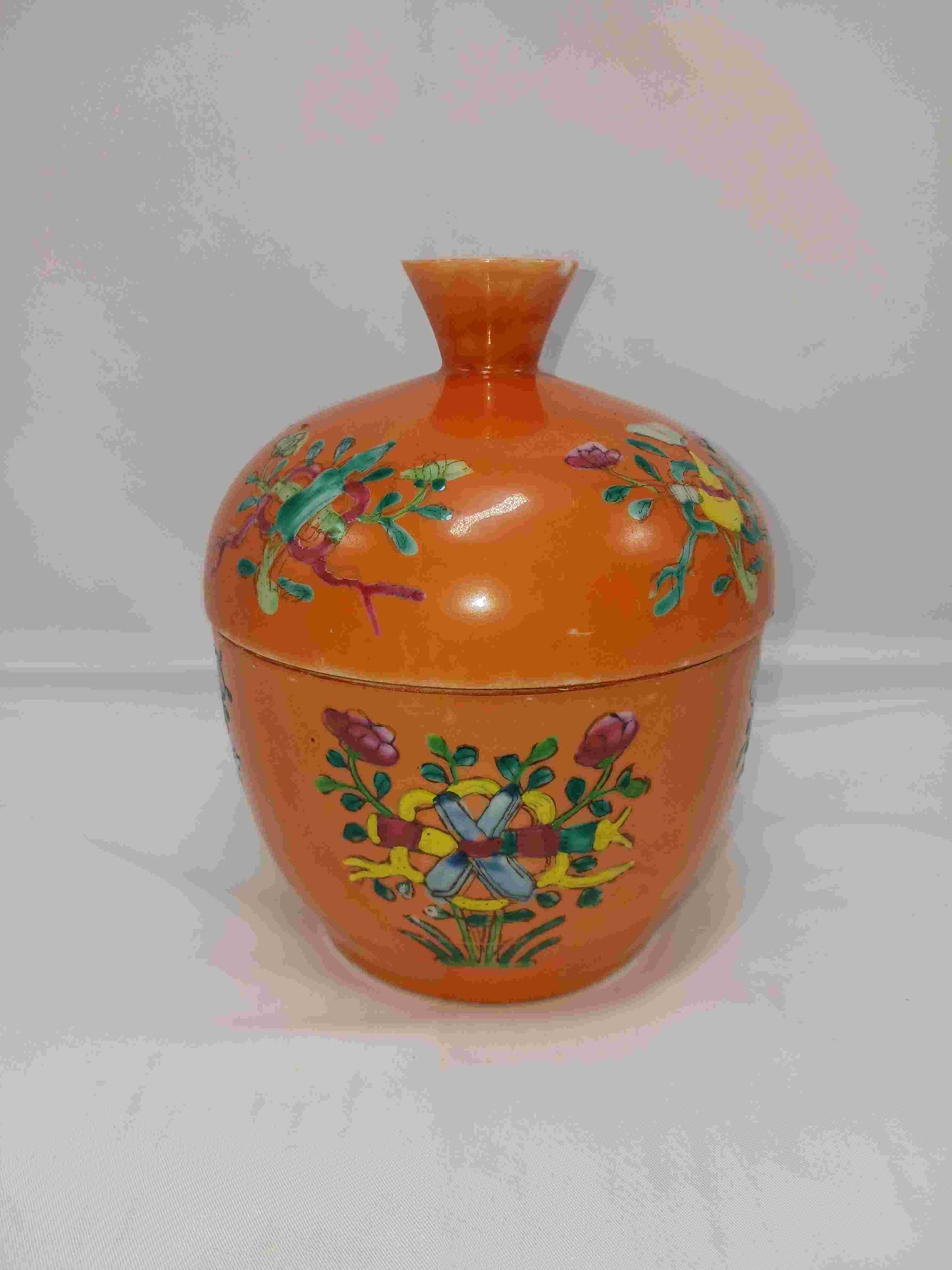 晚清珊瑚紅釉粉彩雜寶紋瓷蓋缸1875-1911年 ( 2406094 )