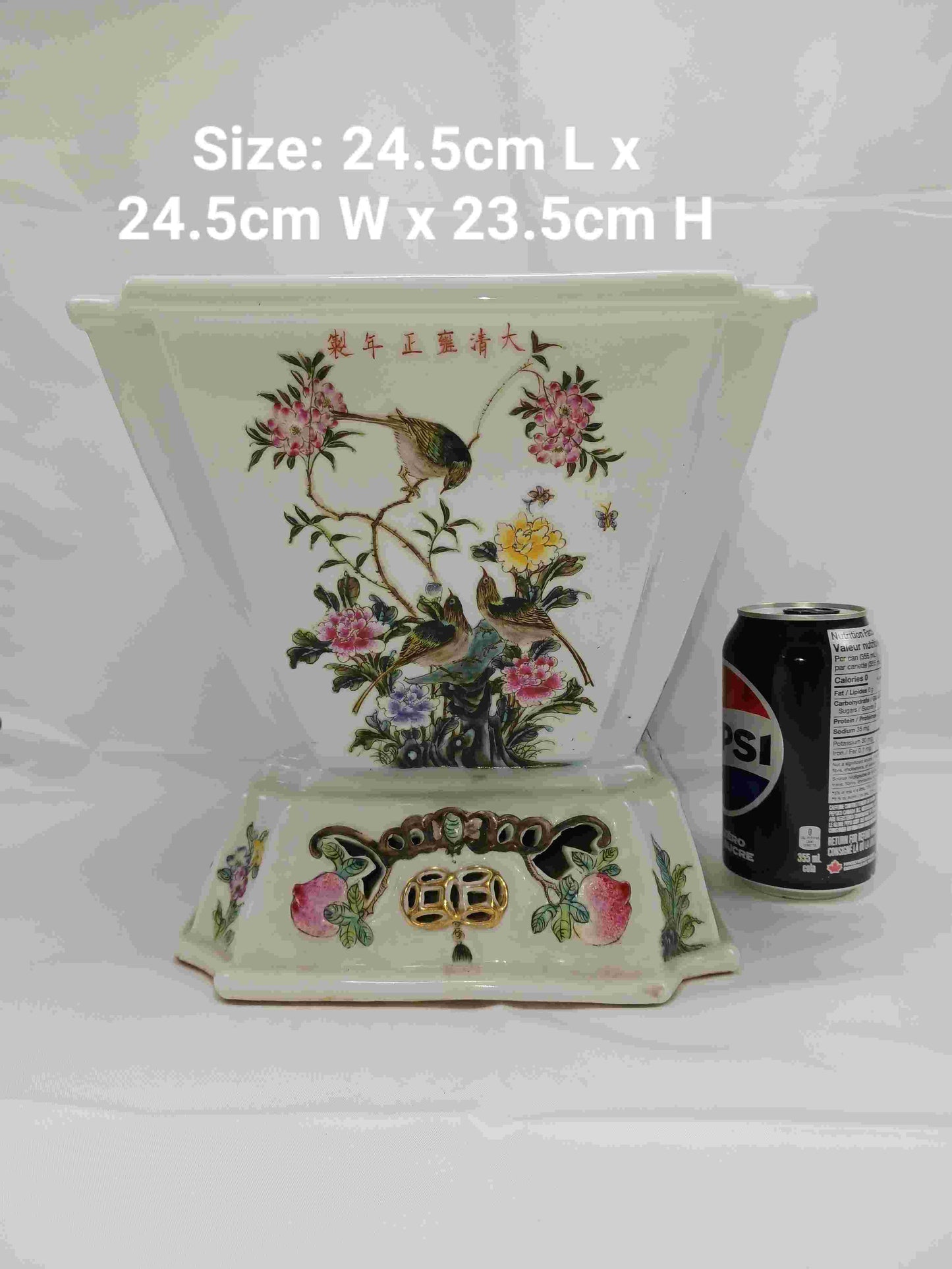 民國粉彩描金福在眼前花鳥紋花盆1912-1949年 ( 2406095 )