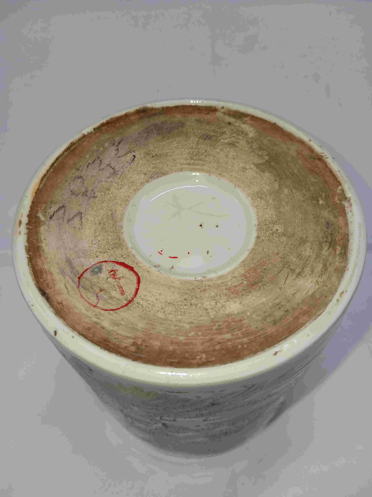 晚清民國淺降彩山川水秀圖瓷筆筒 1871-1949年 ( 2406097 )