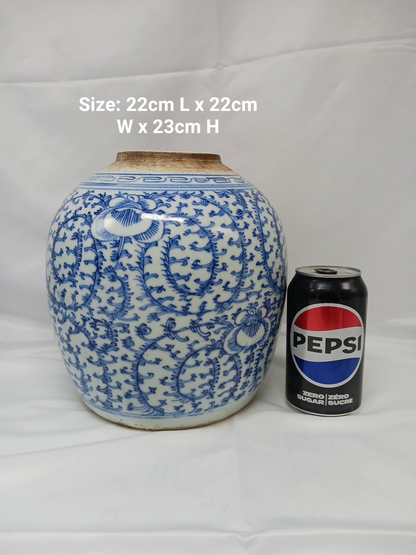 Mid-Qing Dynasty blue and white lotus pattern jar (2404019)