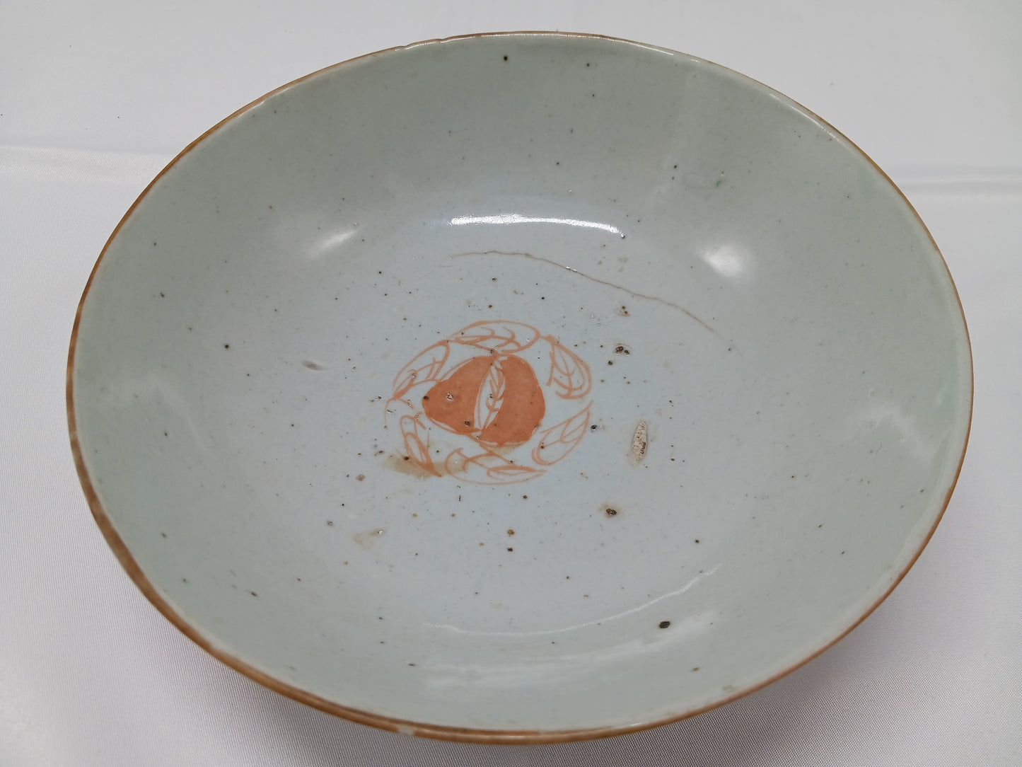 Late Qing Dynasty alum red color blessing and longevity bowl and pastel flower small bowl (2404029)