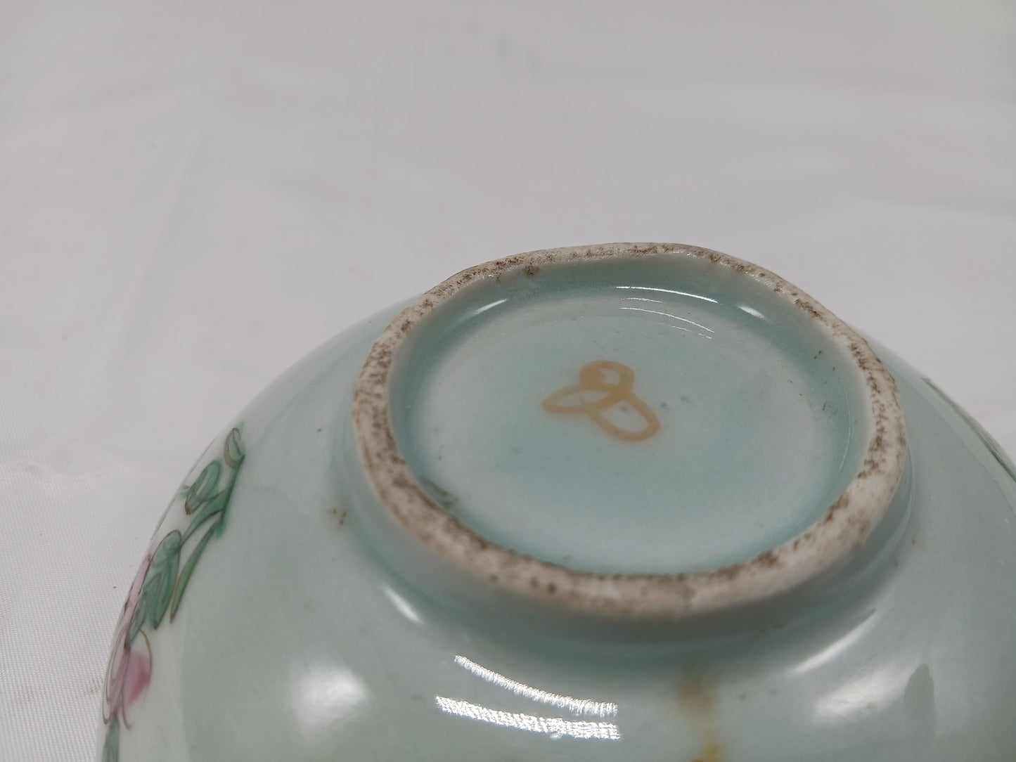 Late Qing Dynasty alum red color blessing and longevity bowl and pastel flower small bowl (2404029)