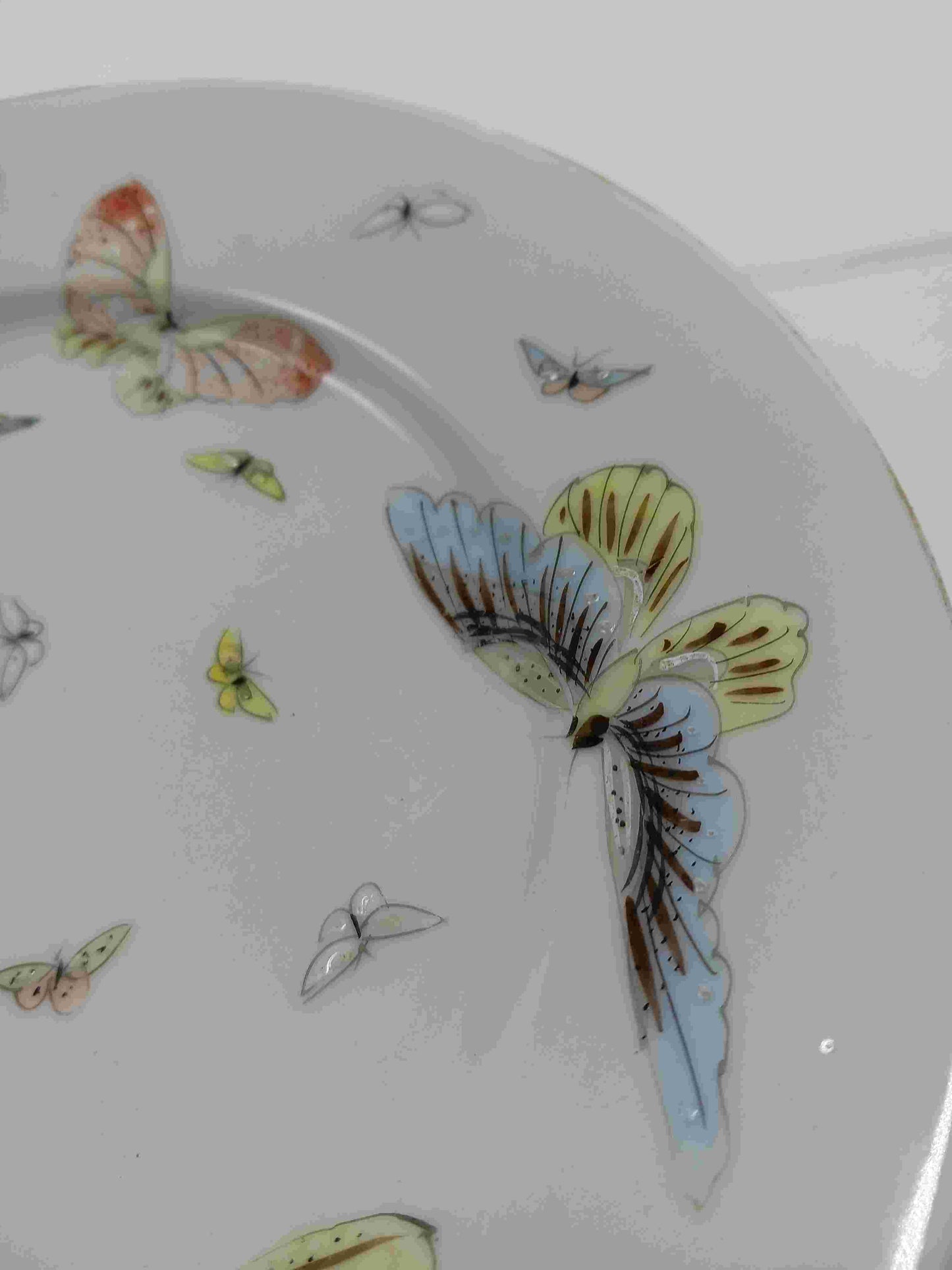 Late Qing Dynasty and Republic of China pastel butterfly pattern plate 1875-1949 (2406081)